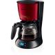 CAFETIERE 15 TASSES PROGRAMMABLE VERMILLON METAL ET NOIR